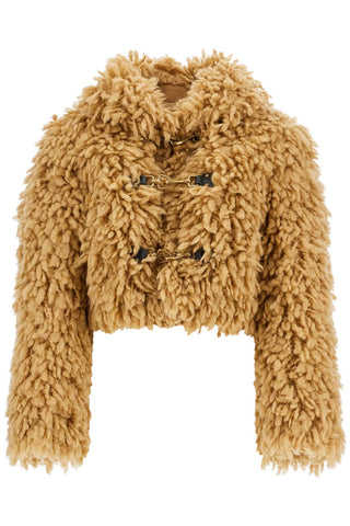 Cropped Faux Fur Effect Jacket