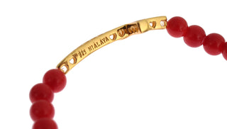 Elegant Gold And Red Coral Beaded Bracelet - Luxury for You