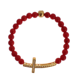 Elegant Gold And Red Coral Beaded Bracelet - Luxury for You