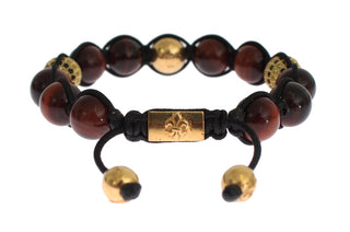 Radiant Red Tiger Eye & Cz Gold Bracelet - Luxury for You