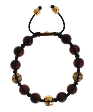 Radiant Red Tiger Eye & Cz Gold Bracelet - Luxury for You