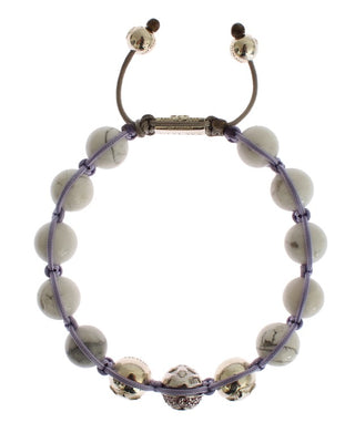 Elegant Silver Purple Cz & Howlite Bracelet - Luxury for You