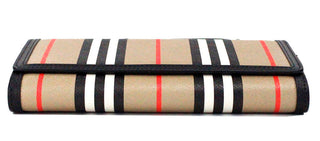 Hannah Icon Stripe Archive Black E-canvas Leather Wallet Crossbody Bag