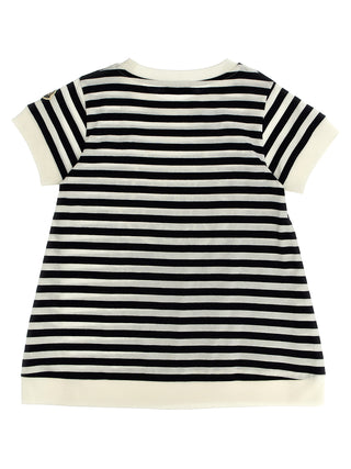 Logo Embroidery Striped T-shirt