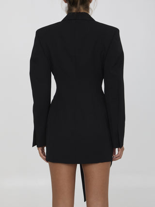 Asymmetric Minidress Blazer In Wool