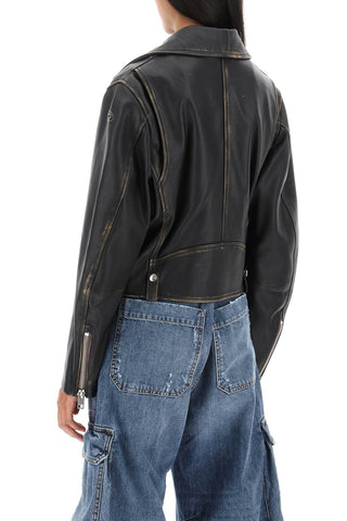 L-edmea' Lamb Leather Biker Jacket