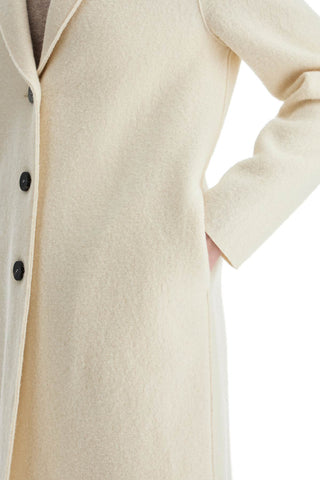 Single-breasted Wool Coat In Boiled