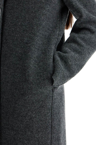 Single-breasted Wool Coat In Boiled