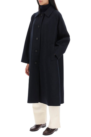 Balmacaan Coat In Pressed Wool