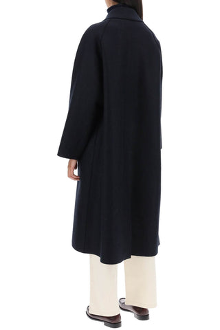 Balmacaan Coat In Pressed Wool