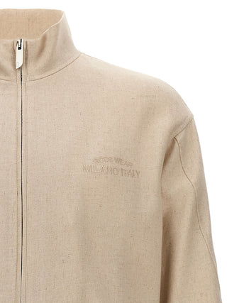 Linen Blend Logo Track Sweatshirt