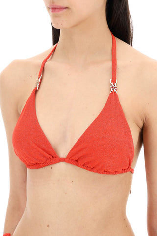 Triangle Bikini Top In Jersey And Lurex Fabric