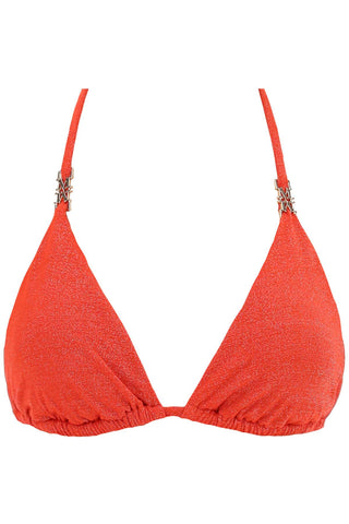 Triangle Bikini Top In Jersey And Lurex Fabric