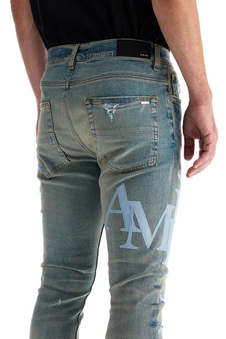 Leather Logo Jeans With Eight Words