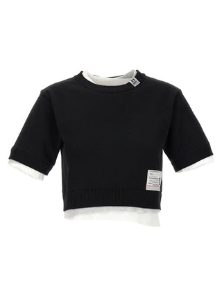 Contrast Insert Cropped Sweater