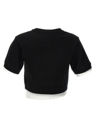 Contrast Insert Cropped Sweater