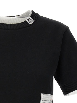 Contrast Insert Cropped Sweater