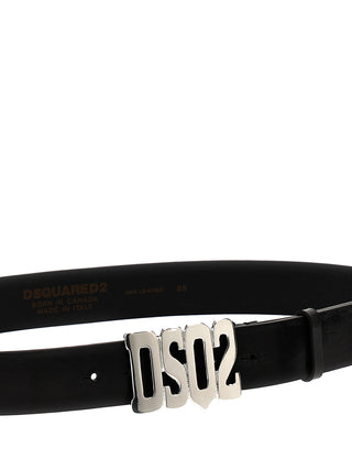 Logo Buckle Leather Belt