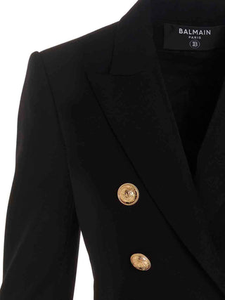 Double Breast Blazer Jacket With Logo Buttons