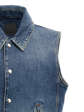 Logo Embroidery Denim Vest