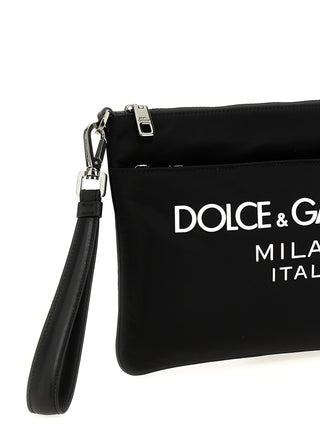 Logo Print Clutch Bag