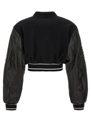 Varsity Cropped Bomber Jacket