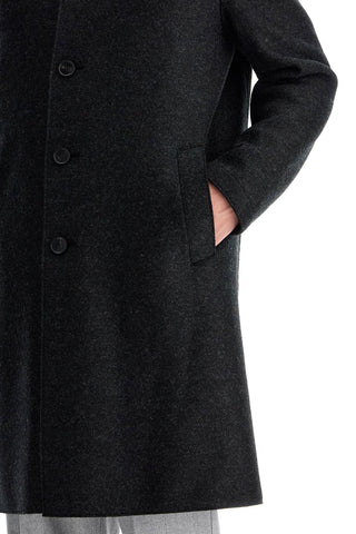 Single-breasted Pressed Wool Coat