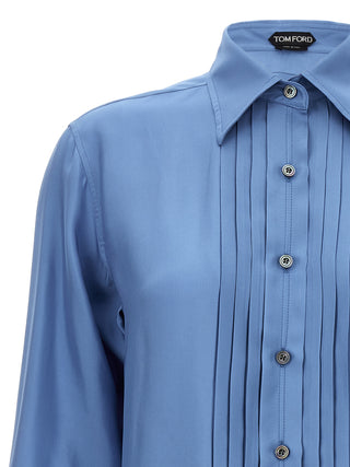 Pleated Plastron Shirt