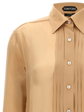 Pleated Plastron Shirt