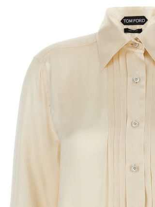 Pleated Plastron Shirt