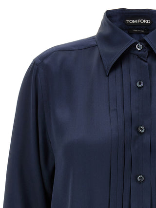 Pleated Plastron Shirt