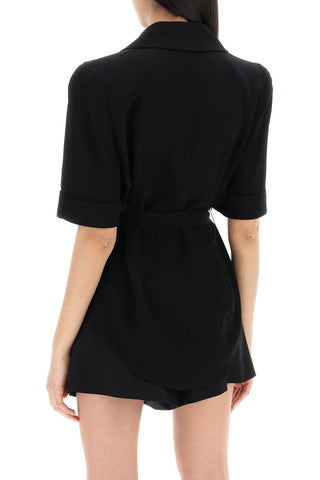 Short-sleeved Crepe Shirt For