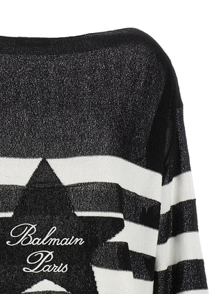 Logo Embroidery Striped Sweater