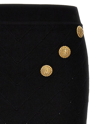 Logo Button Knitted Skirt