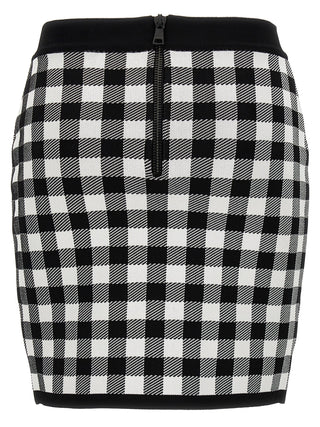 Logo Button Vichy Skirt