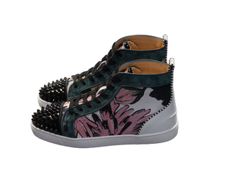 Louis Spikes Orlato Flat Printed Fabric Patterned High Top Sneakers