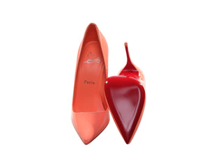 So Kate 120 Orange Patent Leather High Heel Pumps