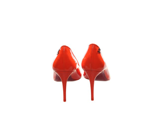 Sporty Kate Orange Patent Leather High Heel Pumps