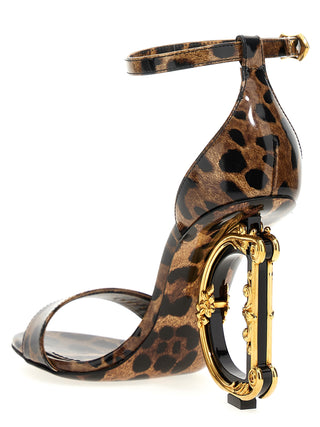 Animal-print Sandals With Logo Heel