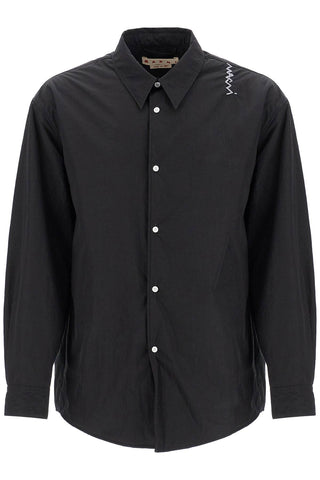 Padded Overshirt With Embroidered Logo