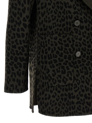 Animal Print Double-breasted Blazer