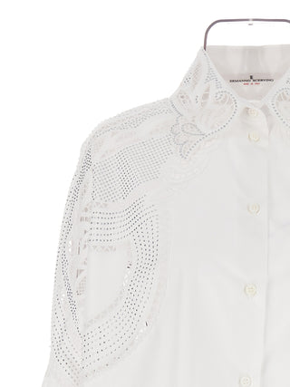 Rhinestone Embroidery Shirt