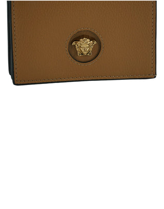 Elegant Compact Leather Wallet In Brown