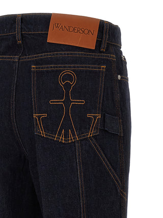 Logo Grid Turn Up Workwear Jeans