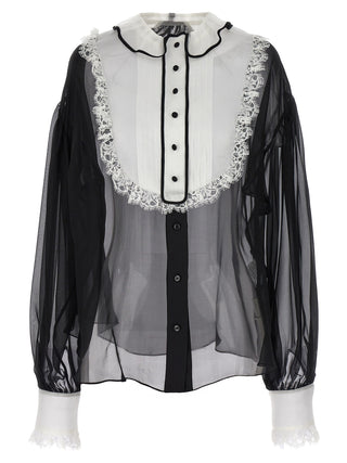 Contrast Plastron Shirt