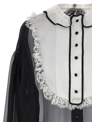 Contrast Plastron Shirt