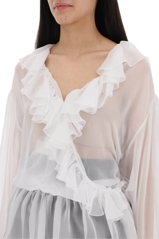 Silk Chiffon Blouse With Ruffles.