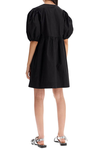 Tie String Poplin Mini Dress