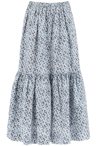 Ruffled Poplin Skirt With Fl