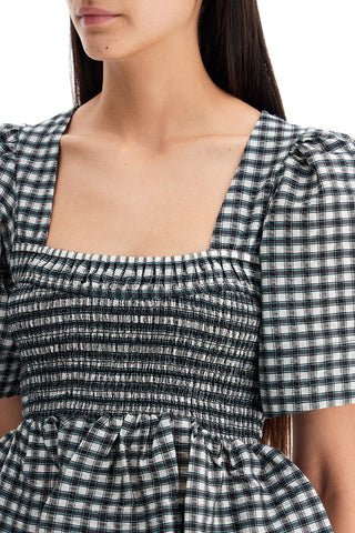 Seersucker Checkered Pattern Top